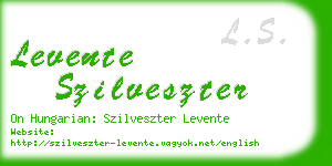 levente szilveszter business card